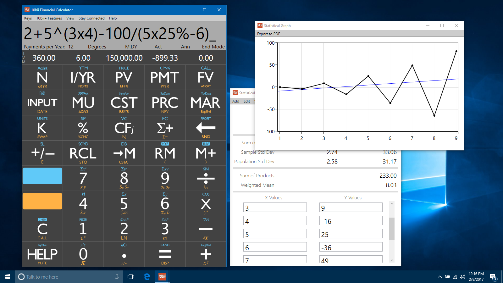 Screenshot of Stats screens